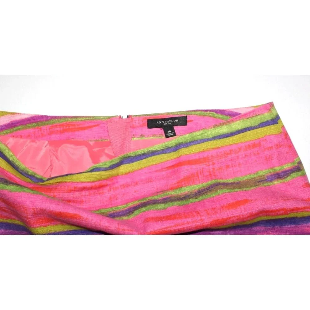 ANN TAYLOR Women's Cotton Striped Skirt Size 14 - Picture 3 of 3
